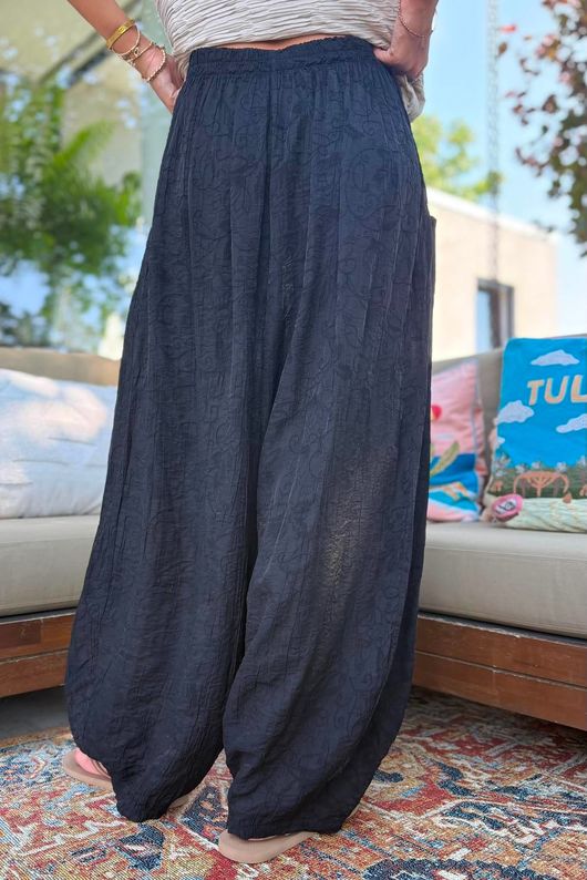 Tasha Damask Bloom Pant Black